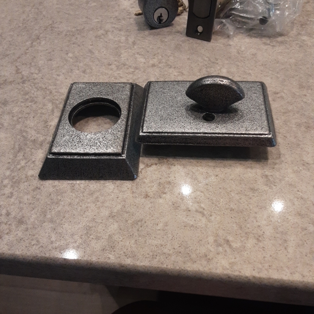Emtek Wrought Steel Keyed Deadbolt  - Satin Steel
